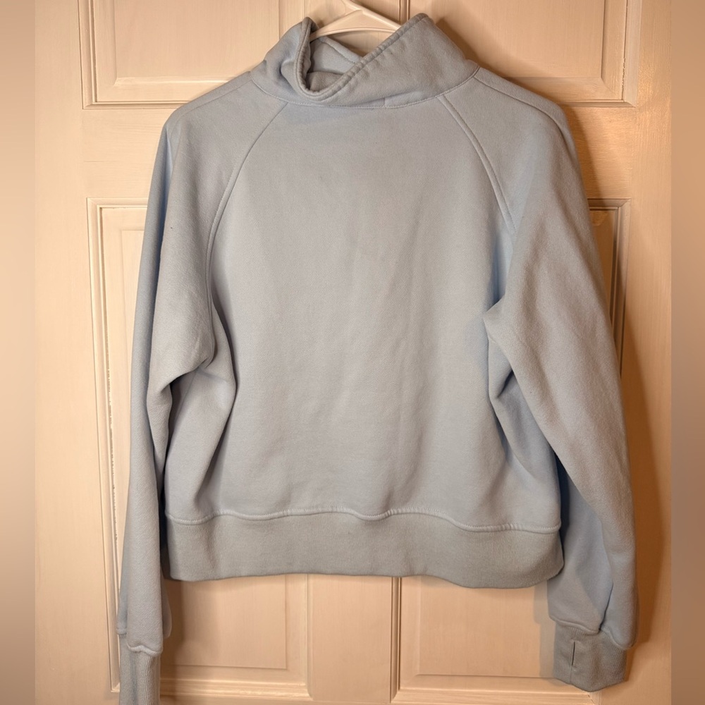 Sky Blue Women's Quarter-Zip Sweatshirt - Picture 6 of 6